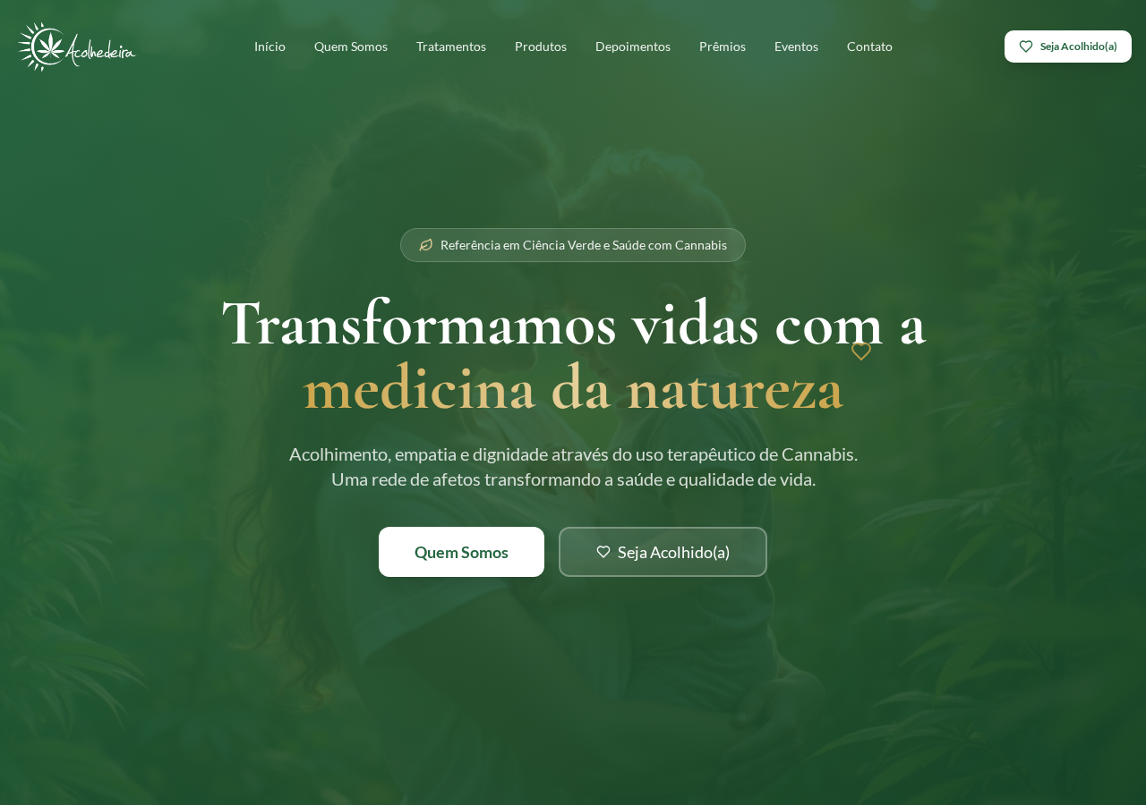 Acolhedeira — Site para associação de cannabis medicinal