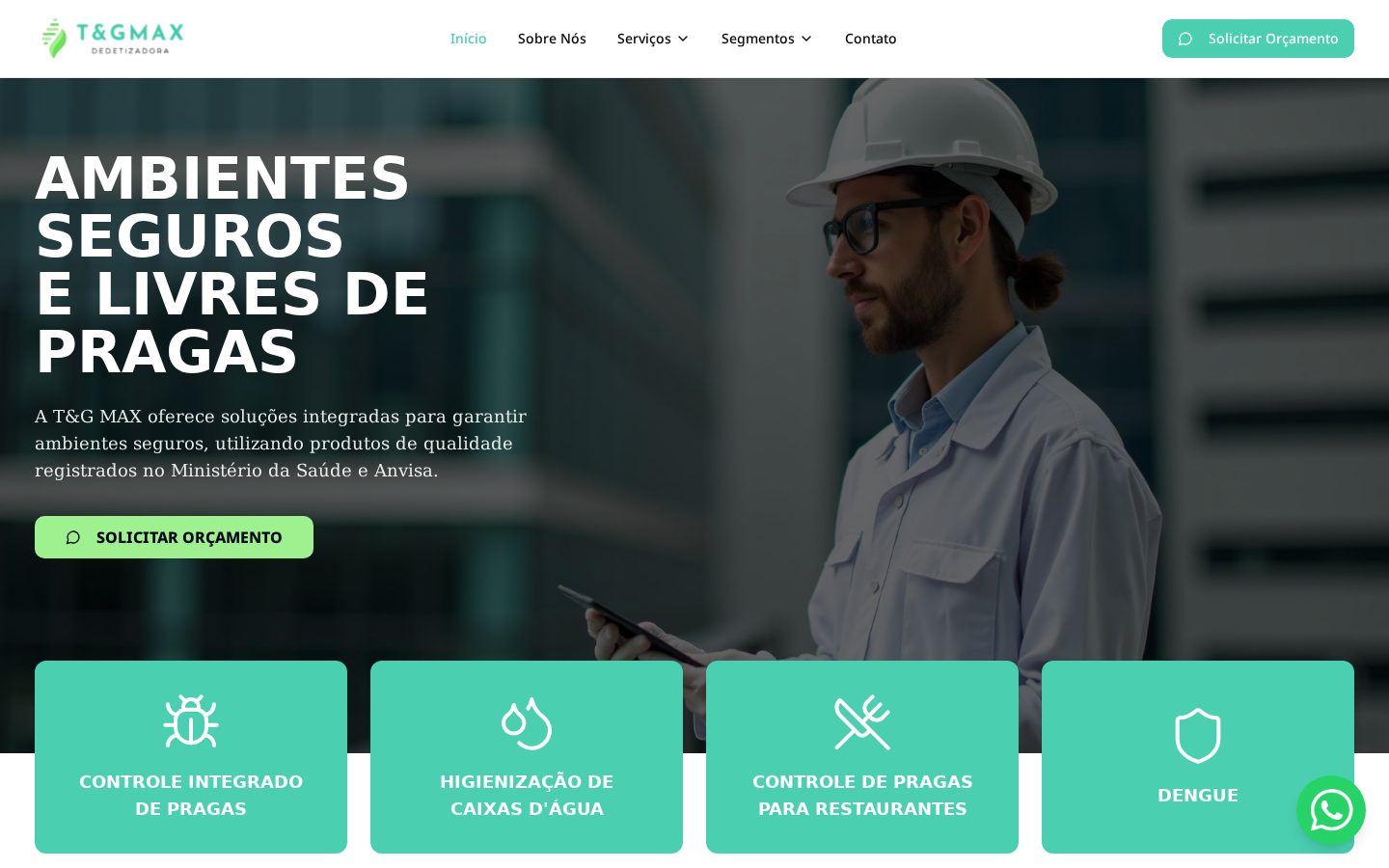 T&G MAX — Site institucional de controle de pragas
